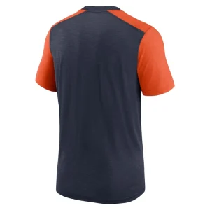 Chicago bears nike color block team name t shirt Heathered navyheathered orange L