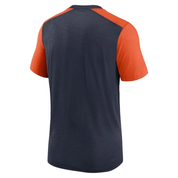 Chicago bears nike color block team name t shirt Heathered navyheathered orange L