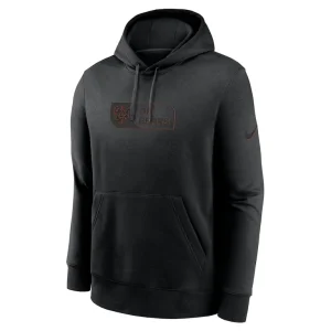 Chicago bears nike edge french terry club pullover hoodie Black M