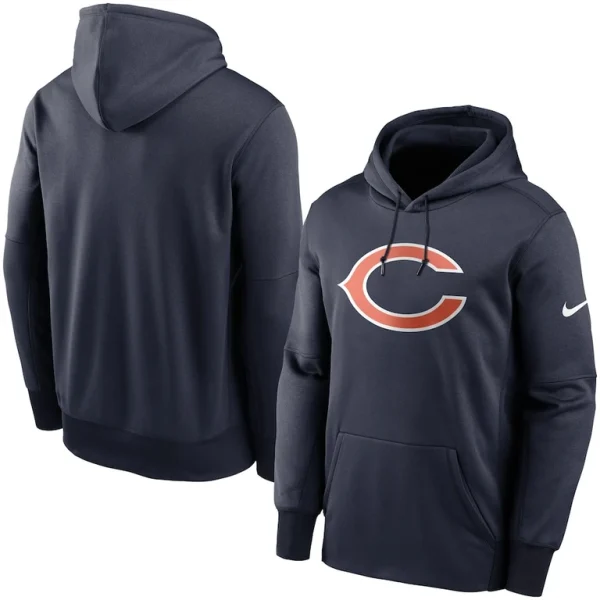 Chicago bears nike fan gear primary logo therma performance pullover hoodie Navy