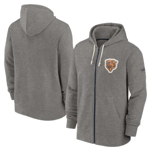 Chicago bears nike historic lifestyle full zip hoodie Heather charcoal
