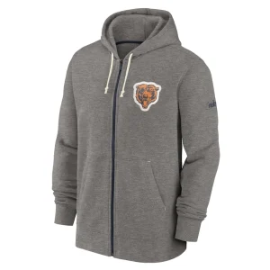 Chicago bears nike historic lifestyle full zip hoodie Heather charcoal M