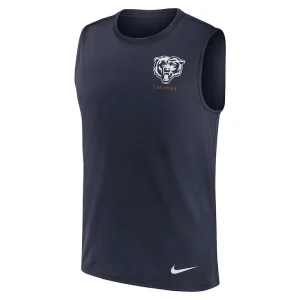 Chicago bears nike large logo peformance muscle tank top Navy M