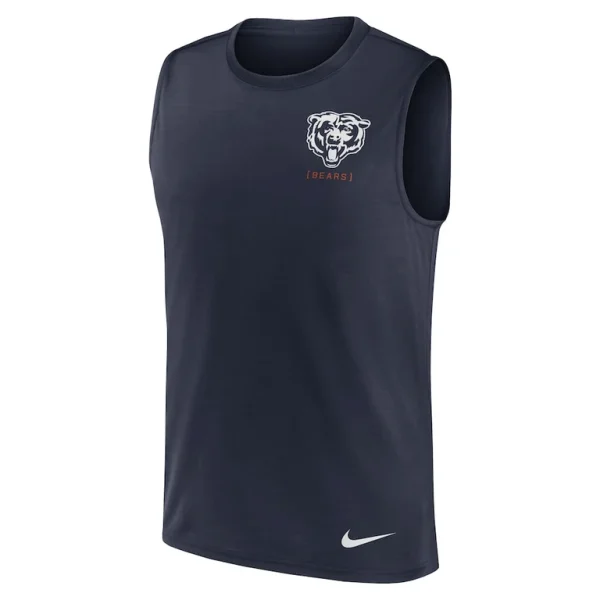 Chicago bears nike large logo peformance muscle tank top Navy M