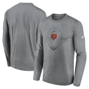 Chicago bears nike legend icon long sleeve t shirt Heather gray