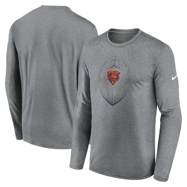 Chicago bears nike legend icon long sleeve t shirt Heather gray
