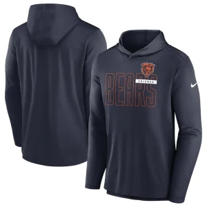 Chicago bears nike lightweight performance hooded long sleeve t shirt Navy