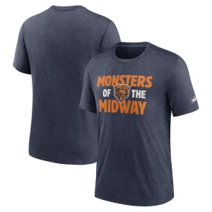 Chicago bears nike local tri blend t shirt Heathered navy