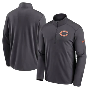Chicago bears nike logo pacer performance half zip top anthracite Multi