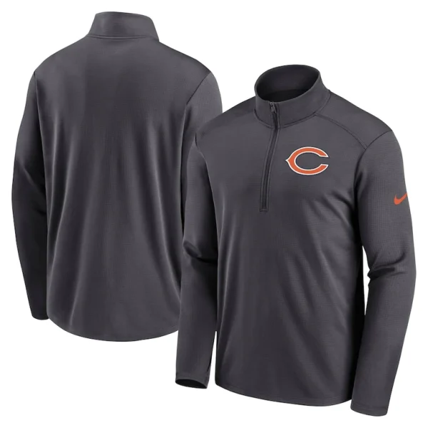 Chicago bears nike logo pacer performance half zip top anthracite Multi
