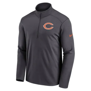 Chicago bears nike logo pacer performance half zip top anthracite Multi M