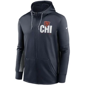 Chicago bears nike mascot performance full zip hoodie Navygray M