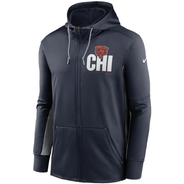 Chicago bears nike mascot performance full zip hoodie Navygray M