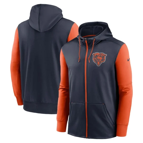 Chicago bears nike performance full zip hoodie Navy