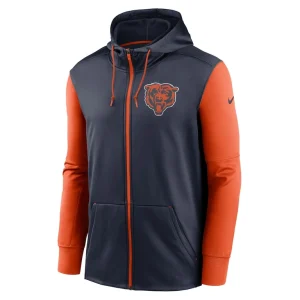 Chicago bears nike performance full zip hoodie Navy M