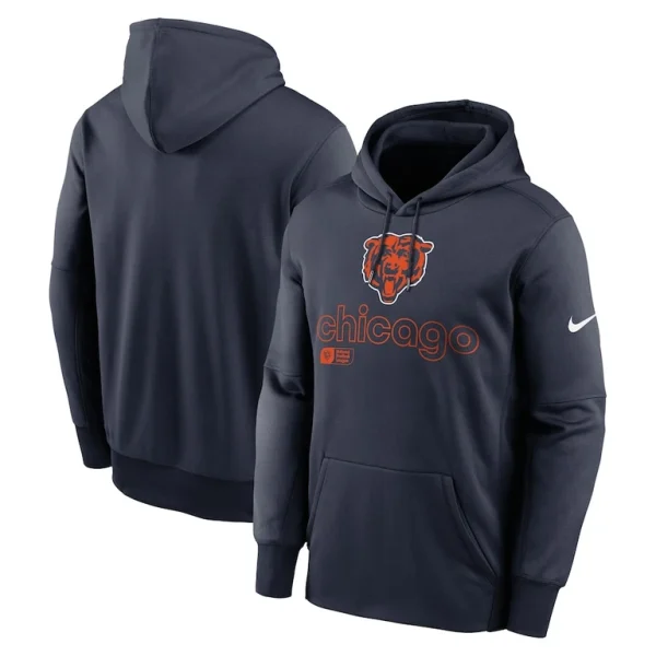 Chicago bears nike performance pullover hoodie Navy