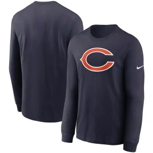 Chicago bears nike primary logo long sleeve t shirt Navy