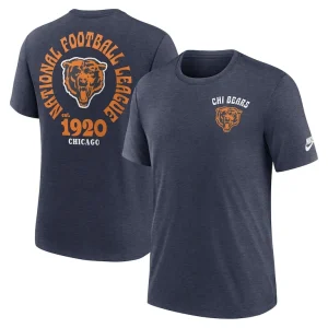 Chicago bears nike rewind 2 hit tri blend t shirt Navy
