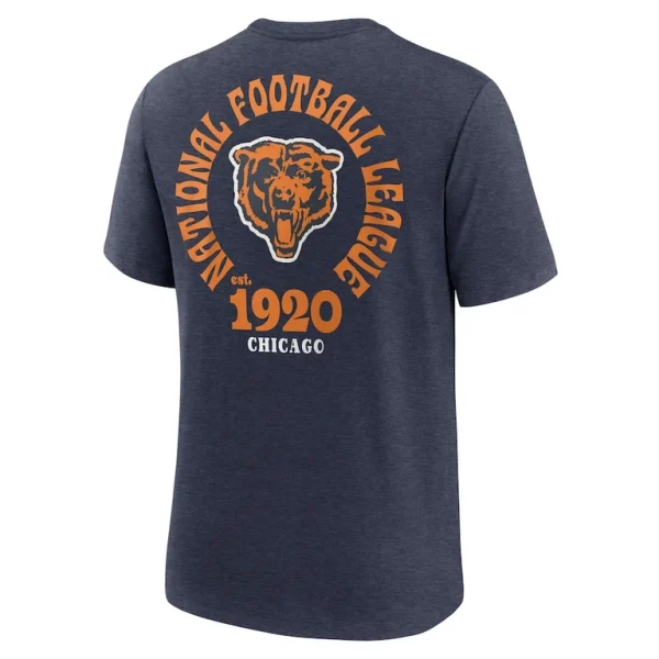 Chicago bears nike rewind 2 hit tri blend t shirt Navy L