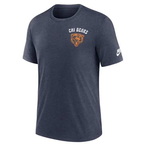 Chicago bears nike rewind 2 hit tri blend t shirt Navy M