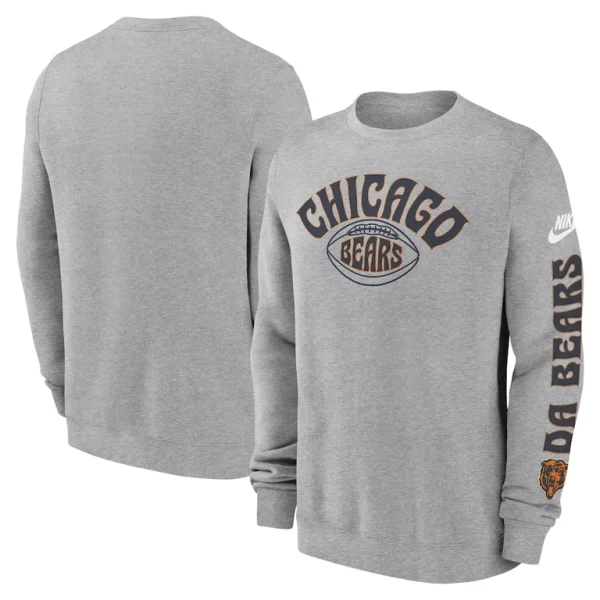 Chicago bears nike rewind club pullover sweatshirt Charcoal