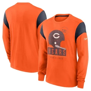 Chicago bears nike rewind playback helmet long sleeve t shirt Heather orange