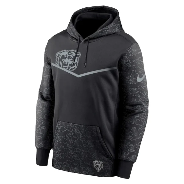 Chicago bears nike rflctv chevron pullover hoodie Black L