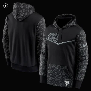 Chicago bears nike rflctv chevron pullover hoodie Black M
