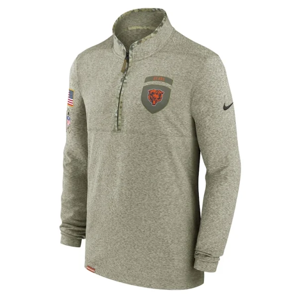 Chicago bears nike salute to service quarter zip top Olive M