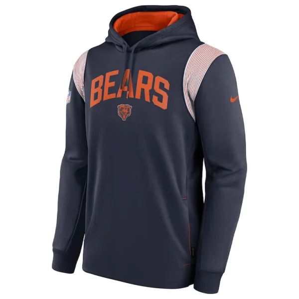 Chicago bears nike sideline athletic stack performance pullover hoodie Navy M