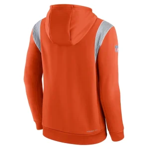 Chicago bears nike sideline athletic stack performance pullover hoodie Orange L