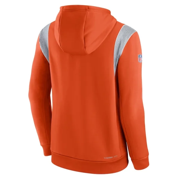 Chicago bears nike sideline athletic stack performance pullover hoodie Orange L