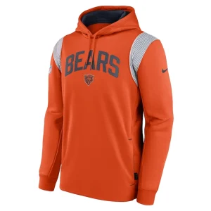 Chicago bears nike sideline athletic stack performance pullover hoodie Orange M