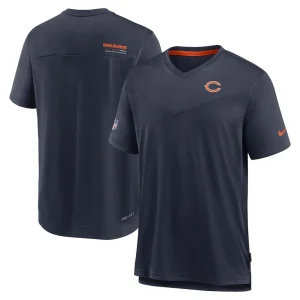 Chicago bears nike sideline coach chevron lock up logo v neck performance t shirt Navy