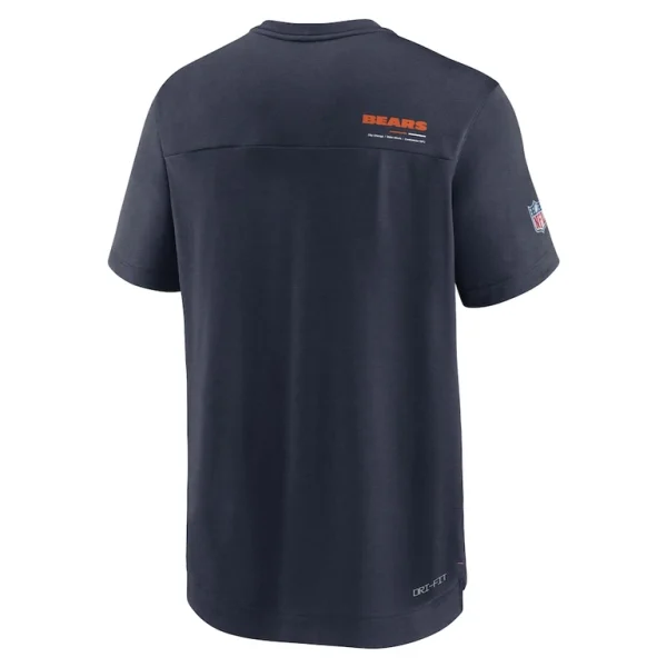 Chicago bears nike sideline coach chevron lock up logo v neck performance t shirt Navy M
