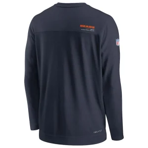 Chicago bears nike sideline coach chevron lock up long sleeve v neck performance t shirt Navy L