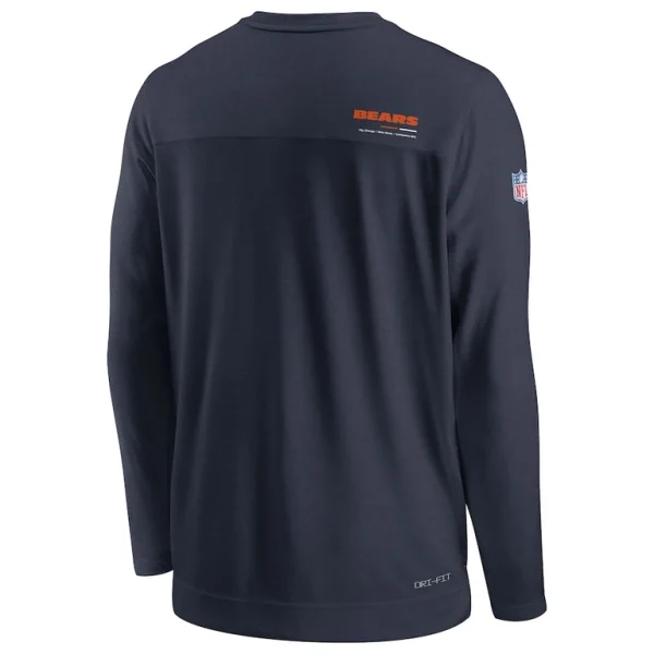 Chicago bears nike sideline coach chevron lock up long sleeve v neck performance t shirt Navy L