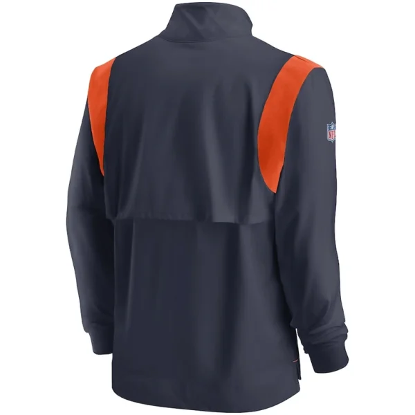 Chicago bears nike sideline coach chevron lockup quarter zip long sleeve top Navy L