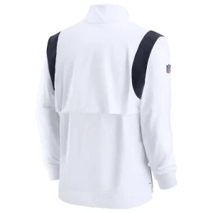Chicago bears nike sideline coach chevron lockup quarter zip long sleeve top White L