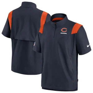Chicago bears nike sideline coaches chevron lockup pullover top Navy