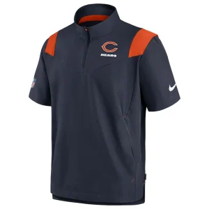 Chicago bears nike sideline coaches chevron lockup pullover top Navy M