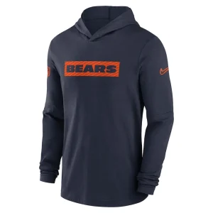 Chicago bears nike sideline hoodie performance long sleeve t shirt Navy M