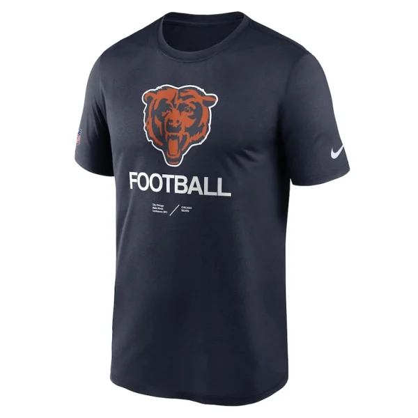Chicago bears nike sideline infograph performance t shirt Navy S