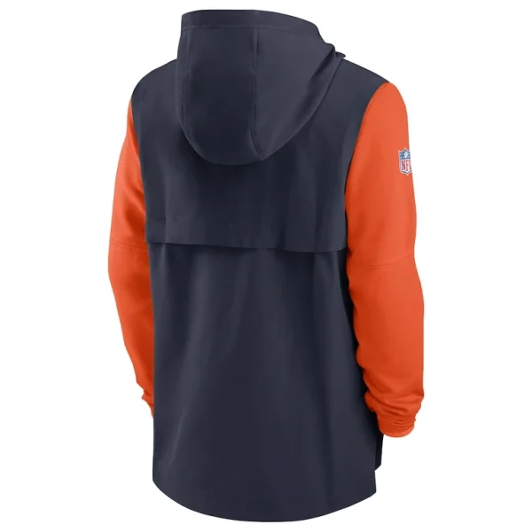 Chicago bears nike sideline player quarter zip hoodie Navyorange L