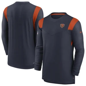 Chicago bears nike sideline tonal logo performance player long sleeve t shirt Navy