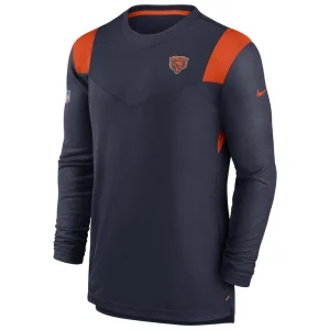 Chicago bears nike sideline tonal logo performance player long sleeve t shirt Navy M