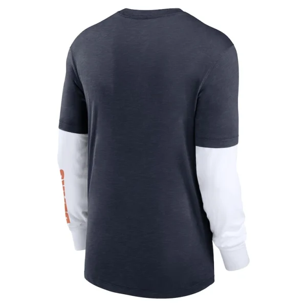 Chicago bears nike slub fashion long sleeve t shirt Heather navy L