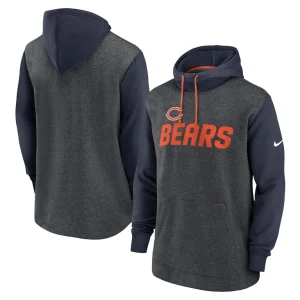Chicago bears nike surrey legacy pullover hoodie Heathered charcoalnavy