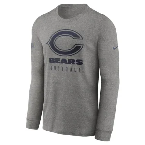 Chicago bears nike team issue long sleeve performance t shirt Heather gray M