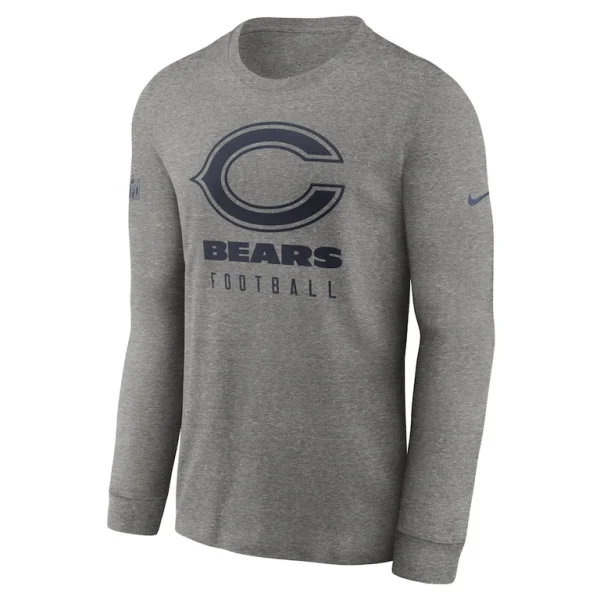 Chicago bears nike team issue long sleeve performance t shirt Heather gray M